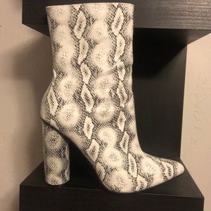 Fashion nova snake skin booties